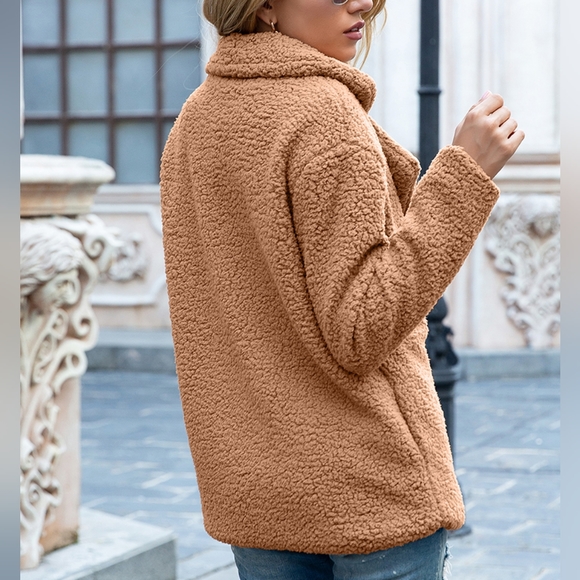 Sherpa Fusion Double-Breasted Coat - Chestnut - Picture 4 of 4